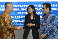 Audiensi yang dilakukan Menhub Dudy Purwagandhi kepada Menkomdigi Meutya Hafid untuk membahas kolaborasi terkait penyebaran informasi seputar angkutan Lebaran 2025. (Foto: Kemenhub)